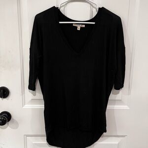 Express Black Long Sleeve V-Neck Top